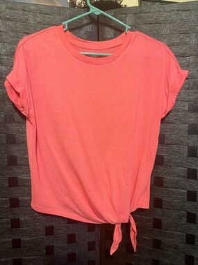 RBX Women's Sm Cropped Front Tie Coral Dolman Sleeve Top Shirt Gym Sports boho